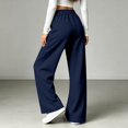 thumbnail image 6 of Wide Leg Sweatpants Women Fall Winter Mid Weight Solid Color Elastic High Waist Straight Leg Casual Pants with Pockets, 6 of 8