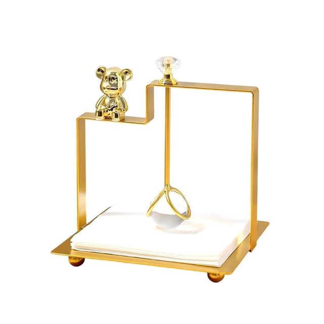 Binwennn Elegant Square Tissue Holder Metal Napkin Dispenser For Home Restaurant & Hotel Stylish Tissue Rack Decorative Paper Towel Stand For Modern