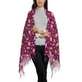 thumbnail image 2 of Honeii Festive Flamingos Print Scarf Oversized Scarf Tassel Fall Winter Thick Scarf Warm Shawl Women,Women's Scarves & Wraps, 2 of 8