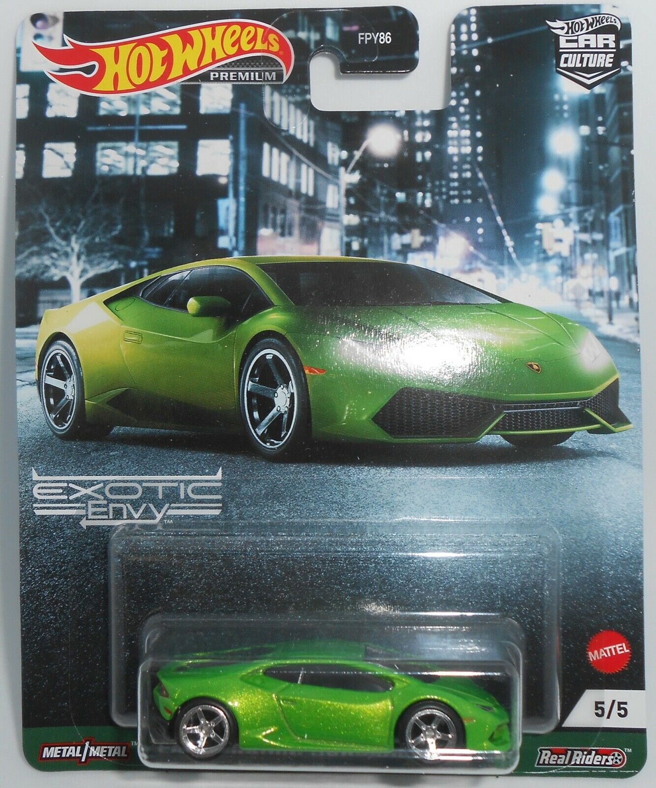 Hot Wheels DMC55-17 Lamborghini Huracan LP 610-4 grün/schwarz/weiss 1:64 NEU ° 