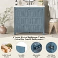 thumbnail image 4 of MODERNLUXE 36" Bathroom Vanity with Ceramic Sink,Wood Freestanding Cabinet with Storage for Bathroom,Retro Blue, 4 of 9