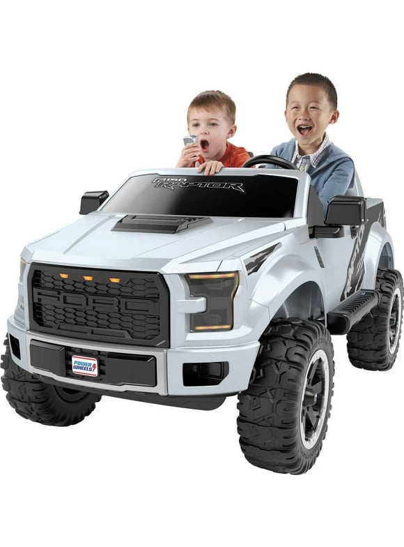 Power Wheels Ford F150 Raptor Battery-Powered Ride-On Vehicle with Music Sounds & Microphone, 12V