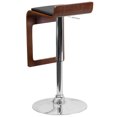 thumbnail image 3 of Walnut Bentwood Adjustable Height Barstool with Drop Frame and Black Vinyl Seat, 3 of 4