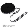 thumbnail image 4 of Miangastore Textile Ribbons Striped Ribbon Black and White Polyester 1 Roll 1772X0.7in, 4 of 8