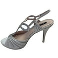 thumbnail image 6 of Bonnibel Belinda-2 Women's Rhinestone Glitter Peep Toe Sling Back Stiletto Sandals Pumps SILVER 9, 6 of 6