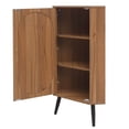 thumbnail image 6 of Toauuo Corner Cabinet with Rattan Doors - Freestanding Corner Table & Shelf Stand for Small Spaces, Living Room, Kitchen & Bedroom, 6 of 23