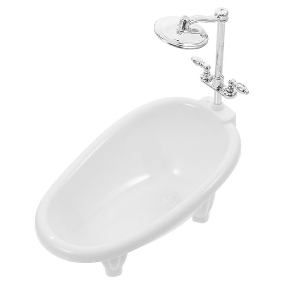 CIMAXIC 1Pack Miniature Bathtub ABS White for Children's Dollhouse