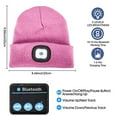 thumbnail image 2 of Morttic Bluetooth Beanie Hat with LED Headlight, Unisex Lighted Beanie Cap Rechargeable with Wireless Bluetooth Hands Free Head Hat Winter Warm Knit Cap (Pink), 2 of 6