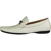 Masimo Mens Faux Suede Driving Moccasins Adult Male Slip on Dress Shoes White 7.5
