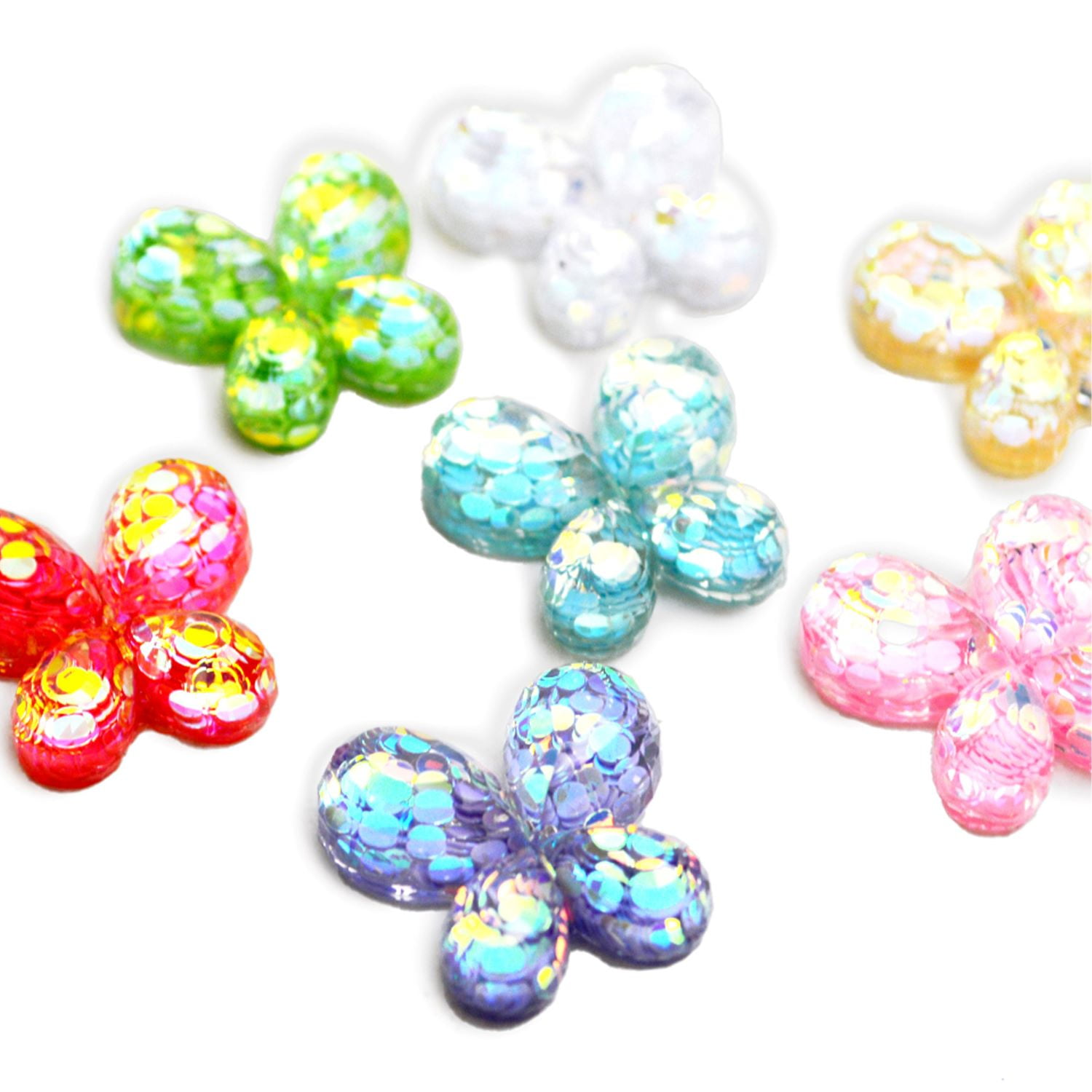 (2 pack) Dress It Up Buttons, Sparkle Butterflies, Sewing Fasteners, 6 Pieces