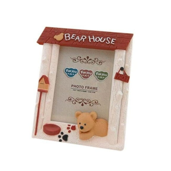 Panda Superstore PS-BAB723033011-SUE00183 7 in. Plastic Childrens Cartoon Creative Swing Sets Photo Frame, Red