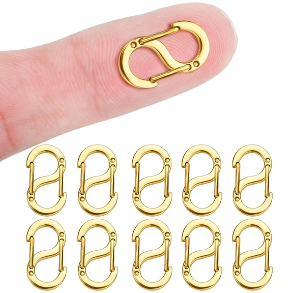 DESIGNICE 10Pcs Double Opening Clasp Necklace Shortener,Stainless Steel,Gold,Jewelry Repair
