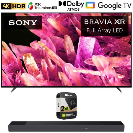 Sony XR65X90K Bravia XR 65" X90K 4K HDR Full Array LED Smart TV (2022 Model) Bundle with Sony 7.1.2ch 500W Dolby Atmos Soundbar and Premium 2 Year Extended Warranty