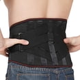 thumbnail image 2 of Lower Back Braces for Back Pain Relief - Compression Belt for Men & Women - Lumbar Support Waist Backbrace for Herniated Disc, Sciatica, Scoliosis - Breathable Mesh Design, Adjustable Straps(L, Black), 2 of 4