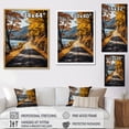 thumbnail image 4 of Designart "Yellow Forest Journey A Scenic Road III" Landscape & Nature Floater Framed Canvas Art Print, 4 of 7