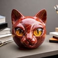 thumbnail image 7 of OIUR Realistic Cat Head Sculpture Hand-Carved Cat Head Statue Figurine Home Office Desktop Decoration Ornament Cat Lovers Gift, 7 of 7