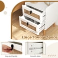 thumbnail image 4 of Spaco Modern End Table Bedside Table with 2 Rattan Decorated Drawers-White, End Table, 4 of 7