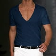 thumbnail image 4 of BOBOGOJP T-Shirts pour Hommes Manches Courtes Col Rond T-Shirts en Coton pour Hommes (Marine,TTG), 4 of 5