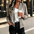 thumbnail image 2 of Zijinkuiwen Women Leopard Print Bomber Jacket Zip Up Long Sleeve Ribbed Cuffs Outerwear for Casual Daily Wear, 2 of 9