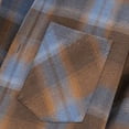thumbnail image 6 of Kaemgyyd Men's Jackets Long Sleeve Casual Plaid Shacket Button down Collar Overshirt with Pockets（Brown,5X-Large）, 6 of 8
