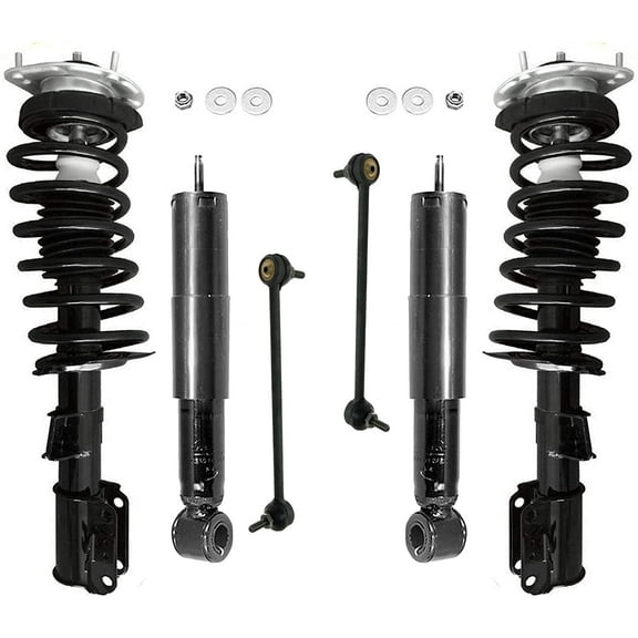 Detroit Axle - Front Struts Rear Shock Absorbers for Volvo V70 S70 C70 850 Complete Strut w/Coil Spring Shocks 2 Front Sway Bars Replacement Ready Strut: without Electronic Suspension