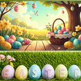 thumbnail image 6 of Easter Bunny Floral Egg Backdrop Decorative Photo Banner Spring Photography Props Celebrations Kid's Party Easter Decorations Event Decor, 6 of 8