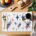 thumbnail image 2 of Red Blue Diamond Placemats Set of 12, Modern Geometric Middle Century White Placemats for Dining Table, Place Mats for Kitchen Tabletop, Waterproof Wipeable Dining Table Mats Set, 2 of 9