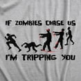 thumbnail image 2 of Mens If Zombies Chase Us Im Tripping You T Shirt Funny Zombie Apocalypse Undead Joke Tee for Guys Graphic Tees, 2 of 9