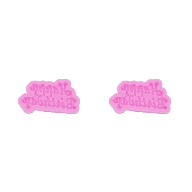 Moyic Molde de silicona 3D para letras de feliz cumpleaños, reemplazo antiadherente portátil reutilizable, molde para decoración de Rosa 2piezas