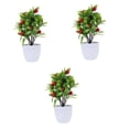 thumbnail image 4 of FRCOLOR 6 PCS  Lifelike Desktop Potted Plant Adornment Emulated Fortune Tree Red Fruit Decor, 4 of 8