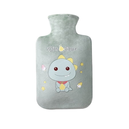 Cute Explosion-proof Student Plush Bear Filling Velvet Warm Belly Treasure Tummy Warmers Hand Warmer Hot Water Bottle Hot Water Bag Household Items 1000ML GREEN DINOSAUR