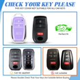 thumbnail image 2 of Key Fob Cover Compatible with Toyota Tacoma 4runner Prius Corolla Cross Hatchback Tundra Sequoia 2022-2025 3 Button Keychain Case Holder Protector,Silver/Purple, 2 of 6