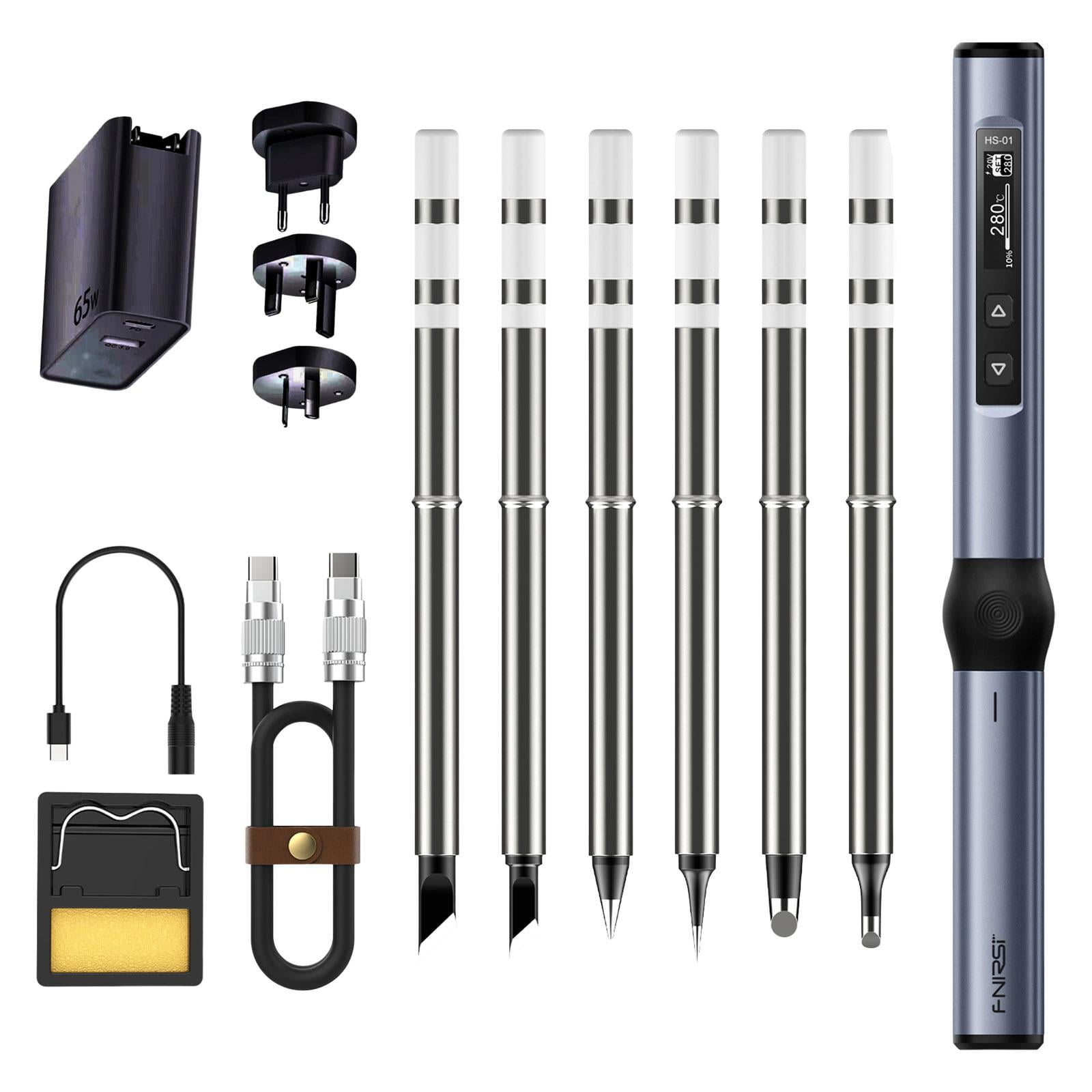 Cordless Soldering Iron,Soldering Iron Mini Digital Soldering Iron Kits,Soldering Iron 80-420 degreeC Fast Heating,Cordless Soldering Iron Kits OLED Screen Display,portable Black BC2 with PS