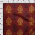 thumbnail image 2 of oneOone Polyester Lycra Dark Red Fabric Floral & Flying Swan Block Craft Projects Decor Fabric Printed By The Yard 56 Inch Wide, 2 of 4