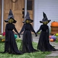 thumbnail image 6 of Halloween Witch Decorations Outdoor, Holding Hands Standing Witches, Sound-Activated Sensor Screaming, Color Luminous Lighting, Halloween Witches with Stakes for Outdoor Halloween Witch Decor, 6 of 7