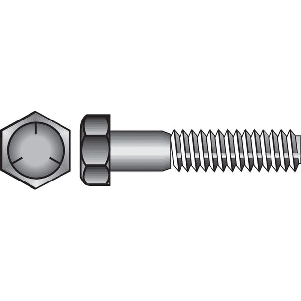 Tornillo HILLMAN con cabeza hexagonal, 19 mm de profundidad x 18 cm de largo, zinc tratado térmicame
