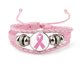 thumbnail image 2 of Pulsera de concientización sobre el cáncer de mama para mujer, con dije de cinta rosa, cuerda de cuero trenzada, joyería hecha a mano de moda., 2 of 4