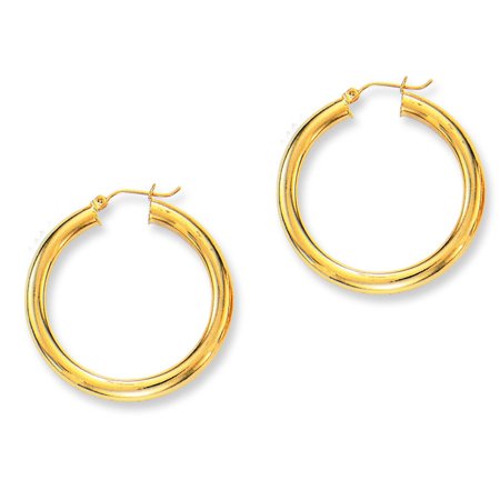 Jewelstop 14k Yellow Gold Hoop Earrings 40 Mm X 5 1 4 14k Yellow Gold Hoop Earrings 40 Mm X 5 1 4