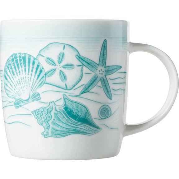 Cape Shore Atlantic New Bone China Lightly Embossed 14oz Mug, Multiple Styles Available (Shells)