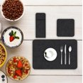 thumbnail image 6 of Dark Grey Felt Cloth Placemats Set,12 Pcs 17x12 inch Heat Resistant Table Place Mats with Drink  and Cutlery Pouch Holder,Insulation Felt Mats for Home Kitchen By Yahome, 6 of 7