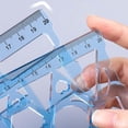 thumbnail image 2 of jifeng 20cm Geometric Ruler Portable Clear Multifunctional Drawing Template for Blue, 2 of 2