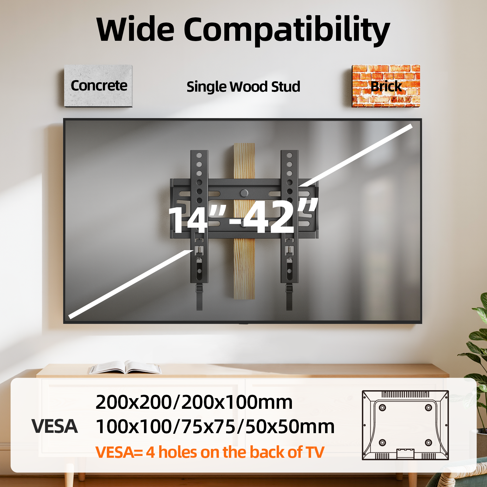 MountLiving Fixed TV Wall Mount for 14-42 inch TVs photo 6