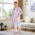 thumbnail image 6 of 1 Piece Adult Onesie Pajamas Cozy & Loose-Fit Sleepsuit Loungewear with Pockets Pink and Purple Flowers X-Small, 6 of 7