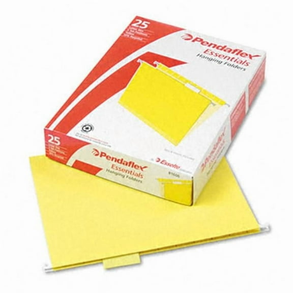 Pendaflex  Hanging File Folders- 1/5 Tab- Letter- Yellow- 25/Box