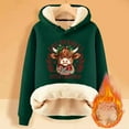 thumbnail image 4 of Highland Cow Christmas Hoodies for Women 2025 Long Sleeve Heavyweight Western Country Hooded Sweatshirt Pullover Tops, 4 of 5