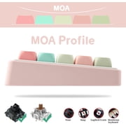 COSTOM MOA Profile Keycaps, 134 Keys PBT Keycap Dye-Sublimation Rainbow Candy Cute Keycaps, Round Colorful Custom Key Cap for 61/64/68/84/87/100/104/108 Cherry Gateron MX Mechanical Keyboards