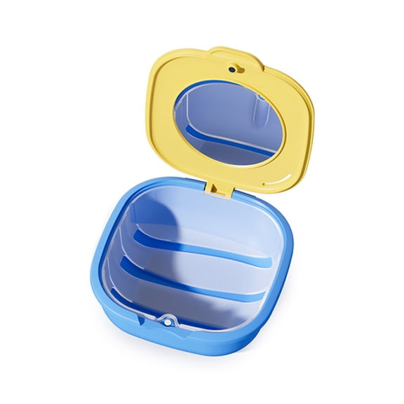 Thin Portable Retainer Case for Clear Aligners, Secure Lid Travel Storage Box with Detachable Design
