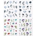 thumbnail image 1 of 4 unids/set de dijes, pegatinas de hojas de flores para uñas, calcomanías de acuarela para decoración de uñas, deslizadores, decoraciones de manicura, láminas de tatuaje, TRSTZ1137-1180-1 Tan Jianjun unisex, 1 of 2