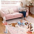 thumbnail image 5 of Wonnitar 5'x 7' Pink Floral Area Rug for Girls Bedroom - Machine Washable Nursery & Kids Room Carpet, Ultra-Thin Non-Slip Soft Rug for Dorm, Playroom, 5 of 10