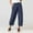 Navy, variant on Baqcunre Wide Leg Pants Woman Cropped Pants Solid Color Loose Fitting Harem Pants High Waist Cotton Linen Wide Leg Cropped Pants Womens Fashion Women's Pants Pants for Women Womens Clothes Navy M